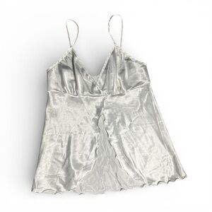 White Satin Split Camisole